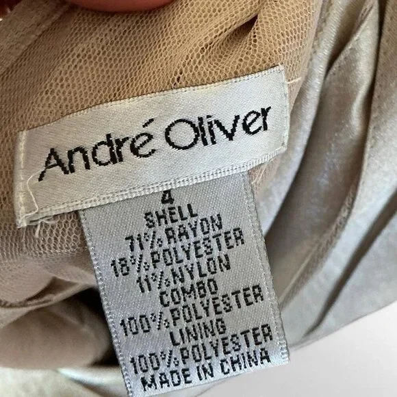 Vintage champagne gold sleeveless holiday cocktail dress stretch bandage size 4 - Picture 3 of 3